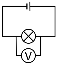 CircuitDiagramCellBulbVoltmeterParallel.png